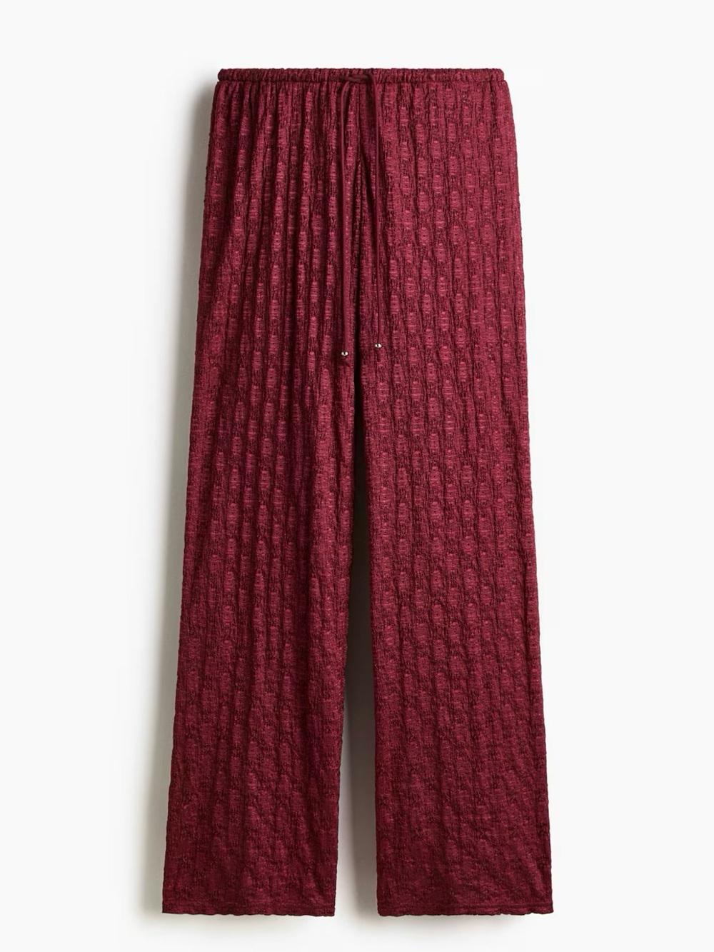 H&M Cable-Knit Wide Leg Pants - Wine